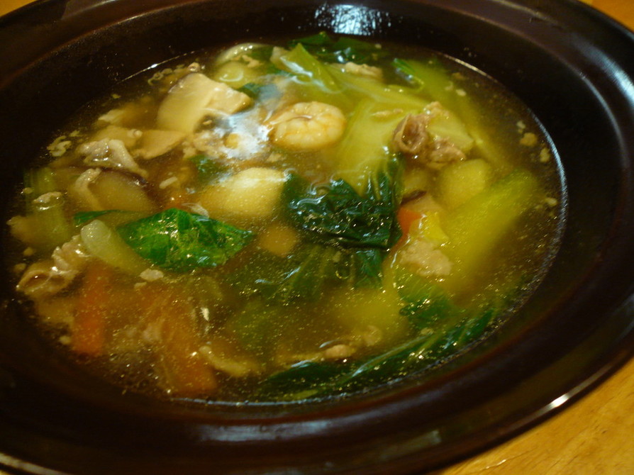 チンゲン菜の中華風スープの画像