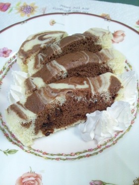 HM☆レンジで簡単マーブルスポンジケーキ
