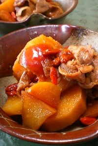 長芋と豚肉の林檎煮