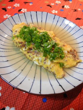 『合挽と卵の中華風あんかけオムレツ』♬