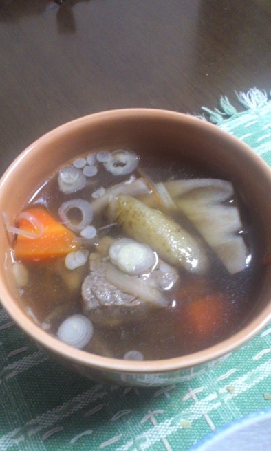 豚肉と根野菜のぽかぽかスープの写真