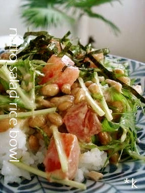 納豆サラダご飯の画像