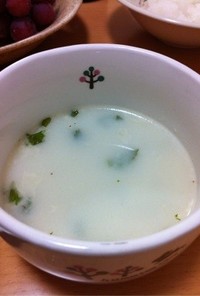 簡単！大根の葉とジャコの豆乳スープ