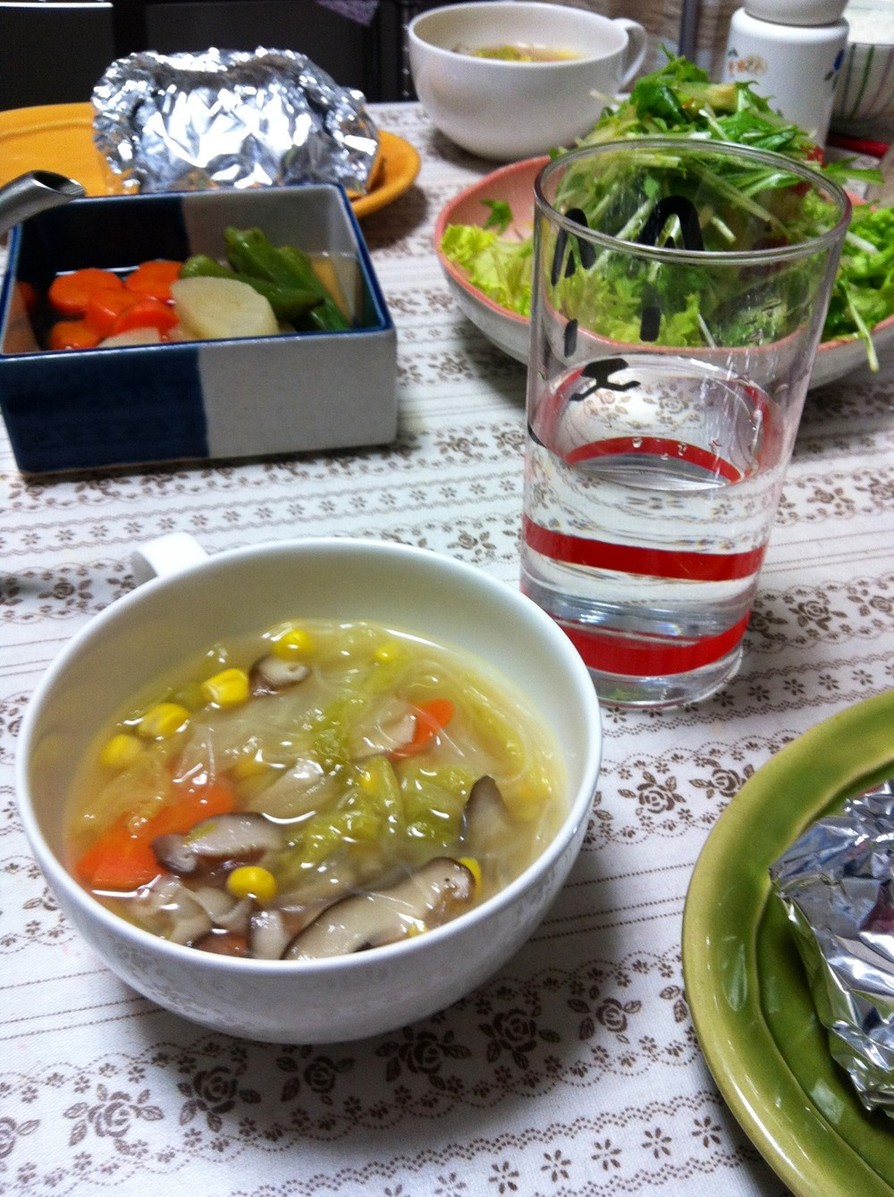 白菜救済☆給食風優しい春雨スープの画像