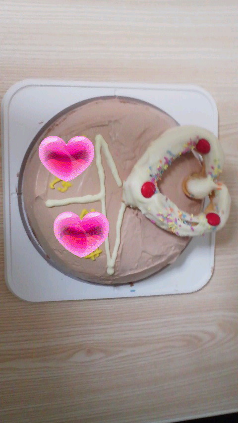 バレンタイン 相合い傘ケーキの画像