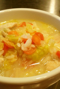 野菜たっぷり☆塩糀鶏の食べるスープ♪