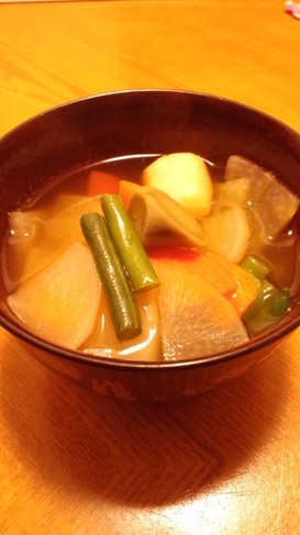 しょうがでぽかぽかたぬき汁