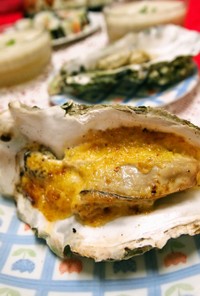 殻つき牡蠣のもと焼き（MOTOYAKI)