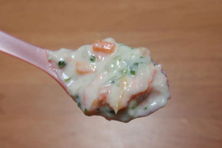 離乳食後期 完了期 鮭のクリーム煮 レシピ 作り方 By シュフパティシエ クックパッド 簡単おいしいみんなのレシピが360万品