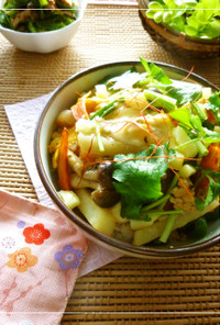 チーズ満喫♡鶏・野菜・卵の梅塩麹海苔炒め