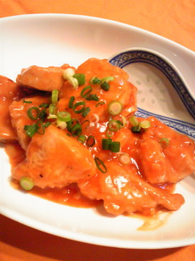 今日の晩御飯!マグロのチリソース煮