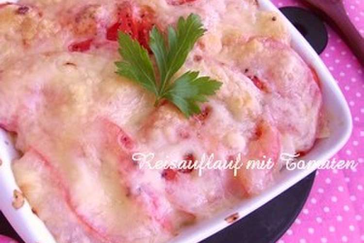 ソース要らずで簡単 トマトのドリア風ご飯 レシピ 作り方 By 庭乃桃 クックパッド 簡単おいしいみんなのレシピが349万品