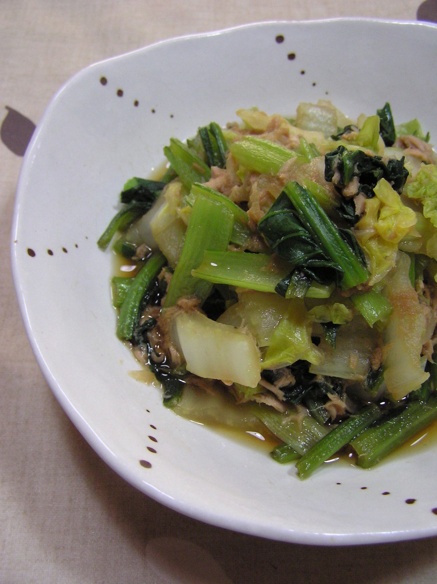 小松菜とツナの煮浸し　ツナでコクプラスの画像