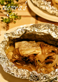 舞茸と鱈のホイル焼き♪味噌マヨソース