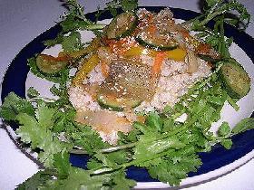 【Vegan】野菜たっぷりお通じによい玄米チャーハンの画像