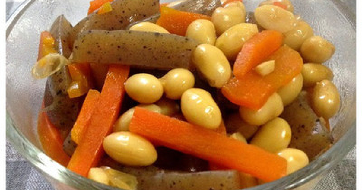 大豆人参こんにゃくの煮物 ダイエットにも レシピ 作り方 By こずこずにゃんにゃん クックパッド 簡単おいしいみんなのレシピが359万品