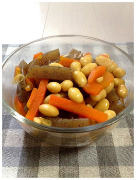 大豆人参こんにゃくの煮物 ダイエットにも