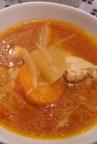 大根と鶏手羽元のトマトスープ