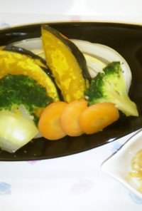 塩麹蒸し野菜☆酒粕味噌ディップ