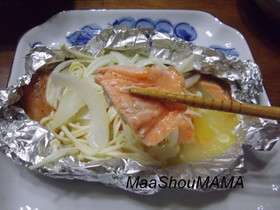 簡単オーブントースターで鮭のホイル焼き