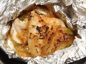 魚焼きグリルで★フグのネギ味噌包み焼き★