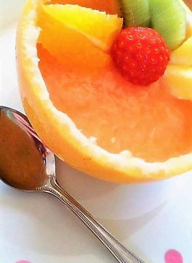 果汁で作るグレープフルーツゼリー♪の写真