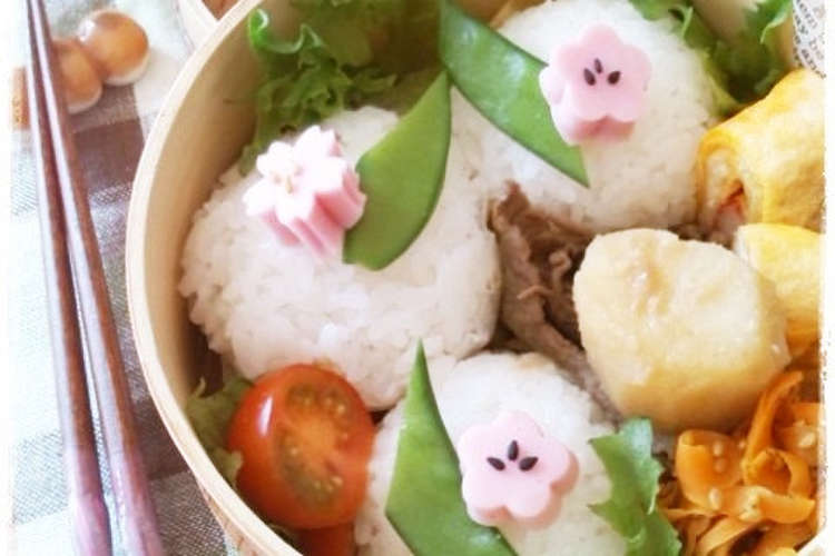 梅と桜のお花デコ弁当 キャラ弁 レシピ 作り方 By ぴんくまいまい クックパッド 簡単おいしいみんなのレシピが352万品