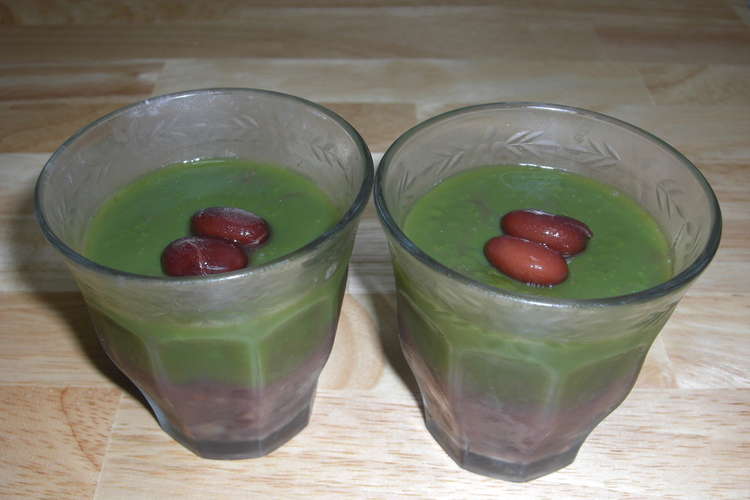 抹茶くずと小豆のひんやりおやつ レシピ 作り方 By ｐ太郎 クックパッド 簡単おいしいみんなのレシピが367万品