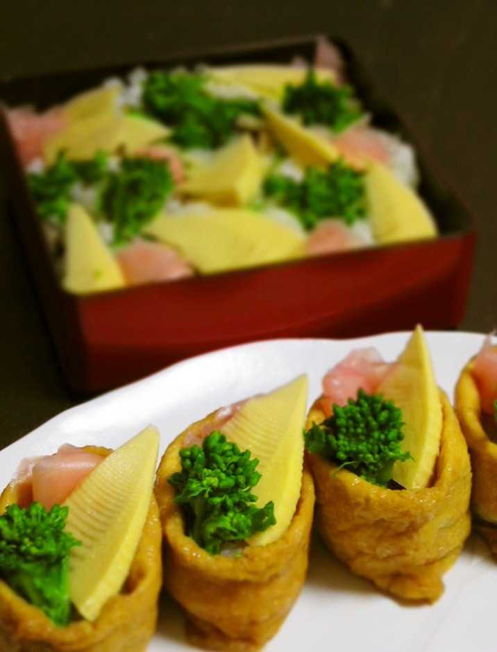 春♡菜の花とたけのこのお寿司の画像