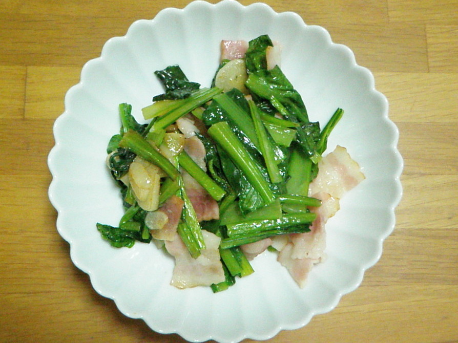 小松菜オリーブオイル炒めの画像