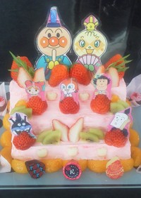 ロールケーキ★アンパンマンひな祭りケーキ