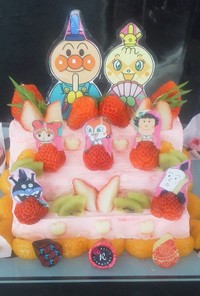 ロールケーキ★アンパンマンひな祭りケーキ