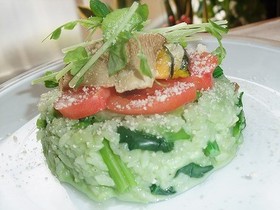低たんぱく・減塩【レンジで青汁リゾット】