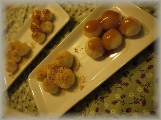 豆腐一丁と白玉粉でみたらし&きな粉だんごの画像