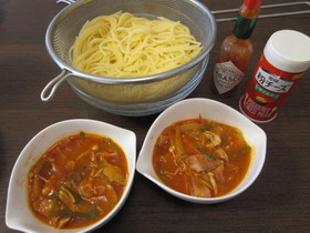 絶品☆とろーりトマト味 つけ麺パスタ