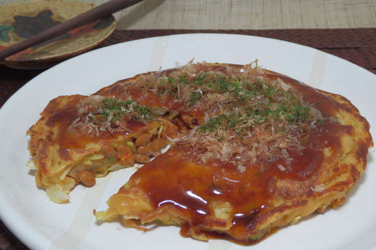 キムチ納豆のとろ りお好み焼き レシピ 作り方 By Keshikeshi クックパッド