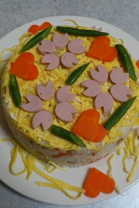 ひなまつりに!ちらし寿司ケーキ