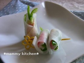 お弁当にも生春巻き風☆大根ロール