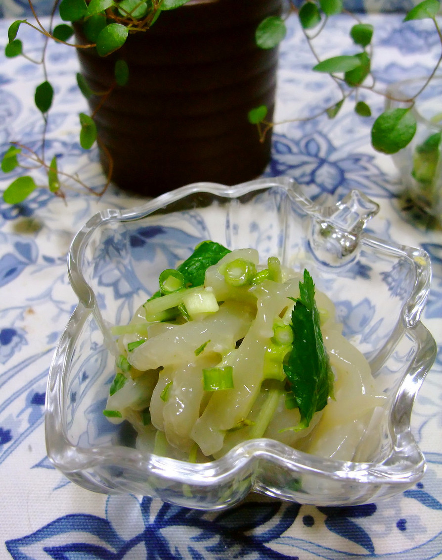 酒の肴に１品♫イカ刺の塩麹＆柚子胡椒和えの画像