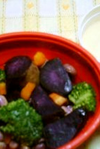 ★ 紫いもと大豆のカラフル温サラダ ★