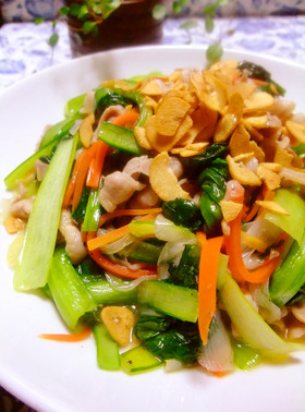 ❤豚肉と小松菜の塩だれ中華風肉野菜炒め❤