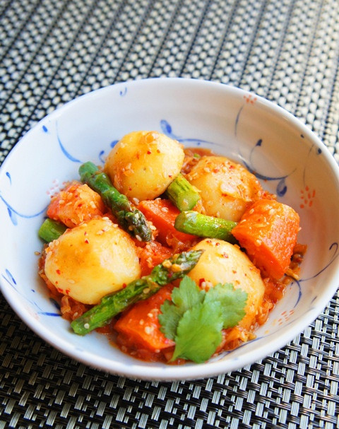 ✿甘辛酸美味～春野菜のキムチ南蛮漬風✿の画像