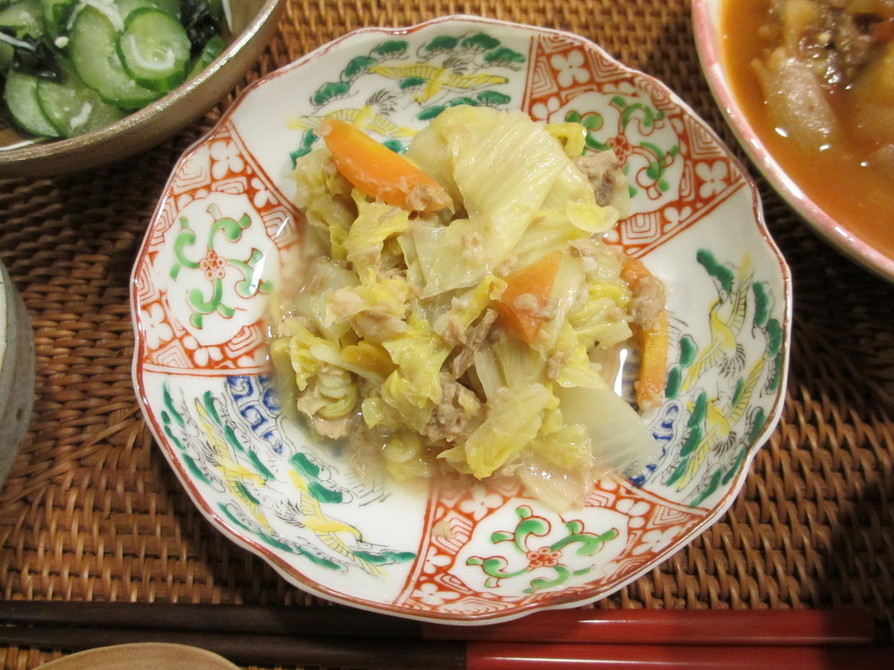 白菜とツナの塩麹煮の画像