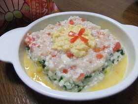 離乳食 雛祭り用菱餅お粥♪