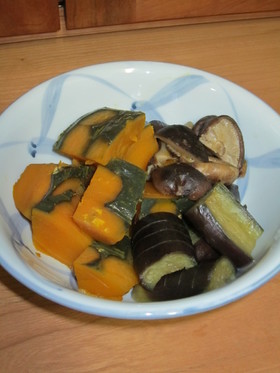 かぼちゃとなすの煮物☆めんつゆで♪