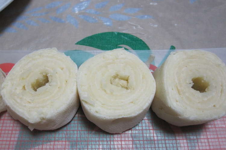 巻き巻き白いバームクーヘン バナナ味 レシピ 作り方 By クロとワルモノ クックパッド 簡単おいしいみんなのレシピが357万品