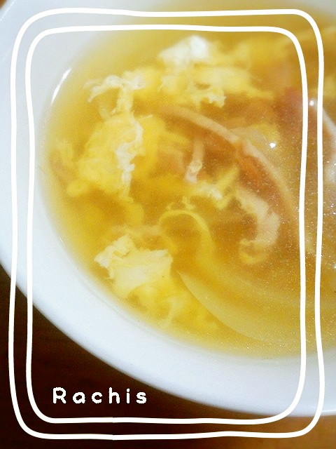 ふんわり卵とベーコンのスープ♪の画像