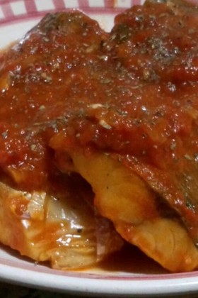 塩サバのトマト煮