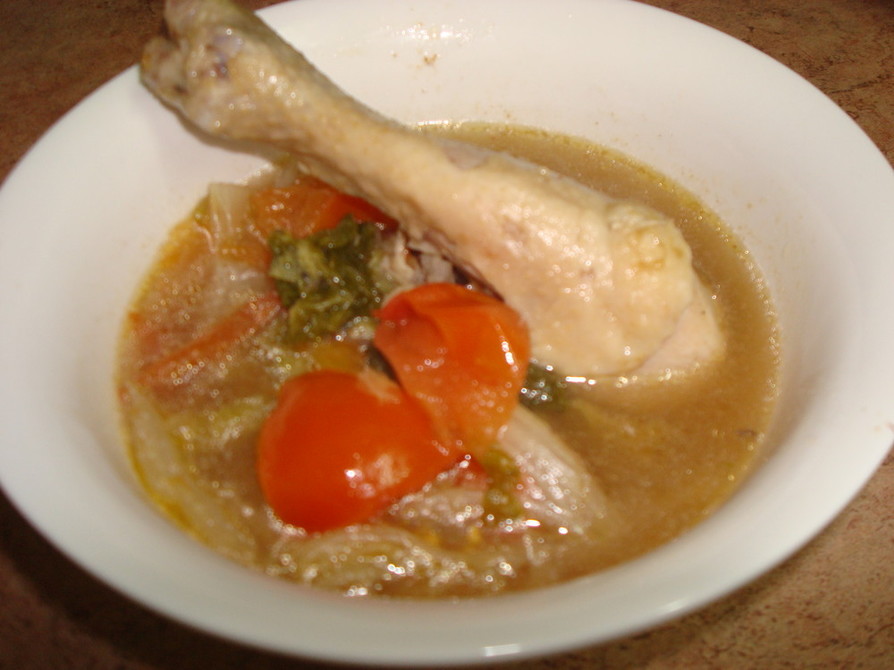 鶏肉とトマトの簡単スープの画像