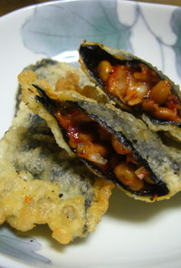 韓国キムチの海苔巻き天ぷら